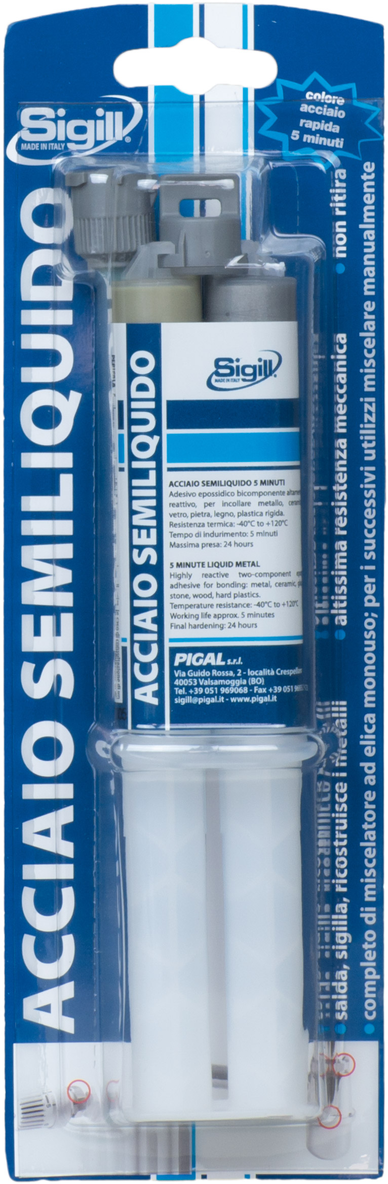 Acciaio liquido epossidico bicomponente extra forte SYSTEM Metal Eposxy 25  ml.